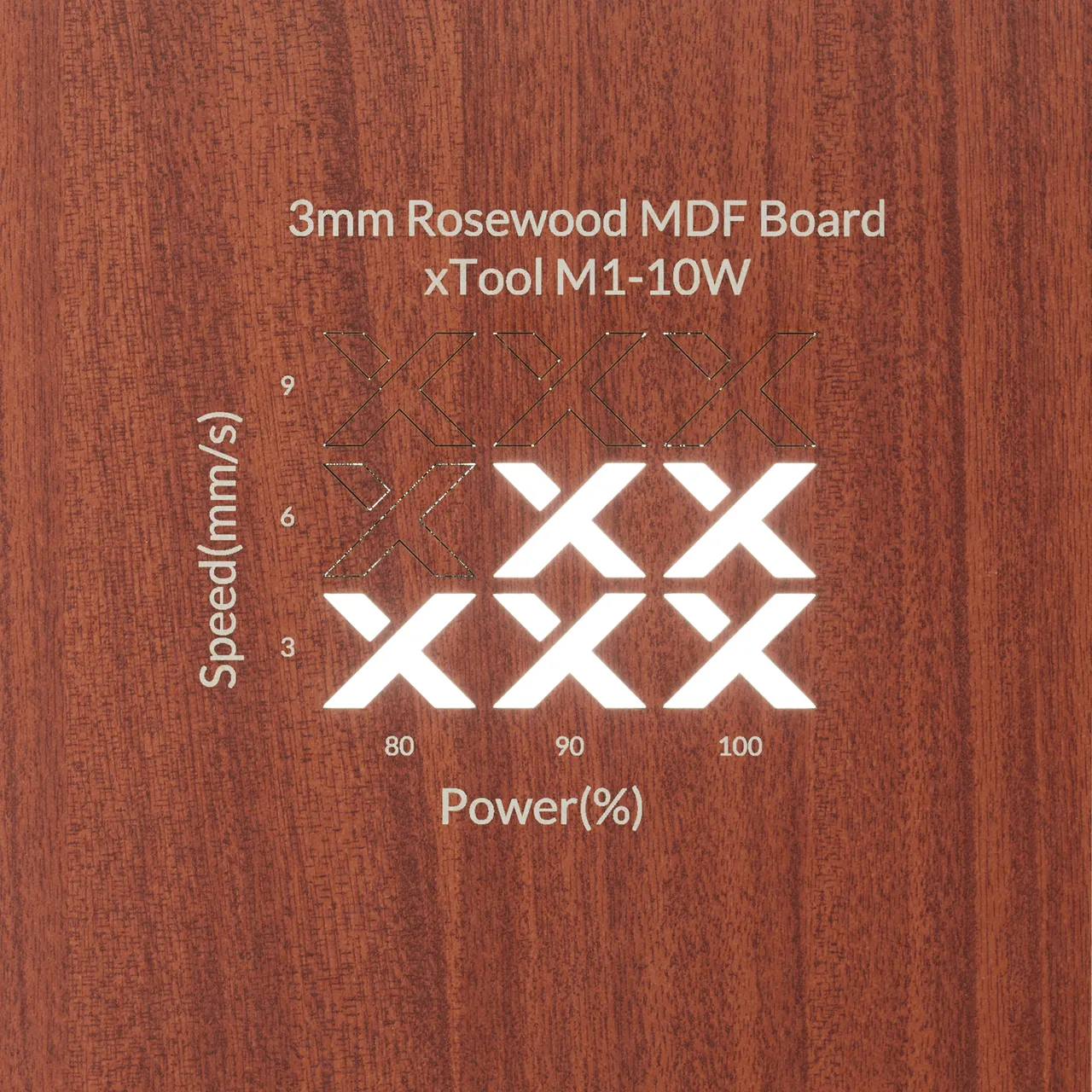 1/8"(3mm) Faux Rosewood MDF Board test grid