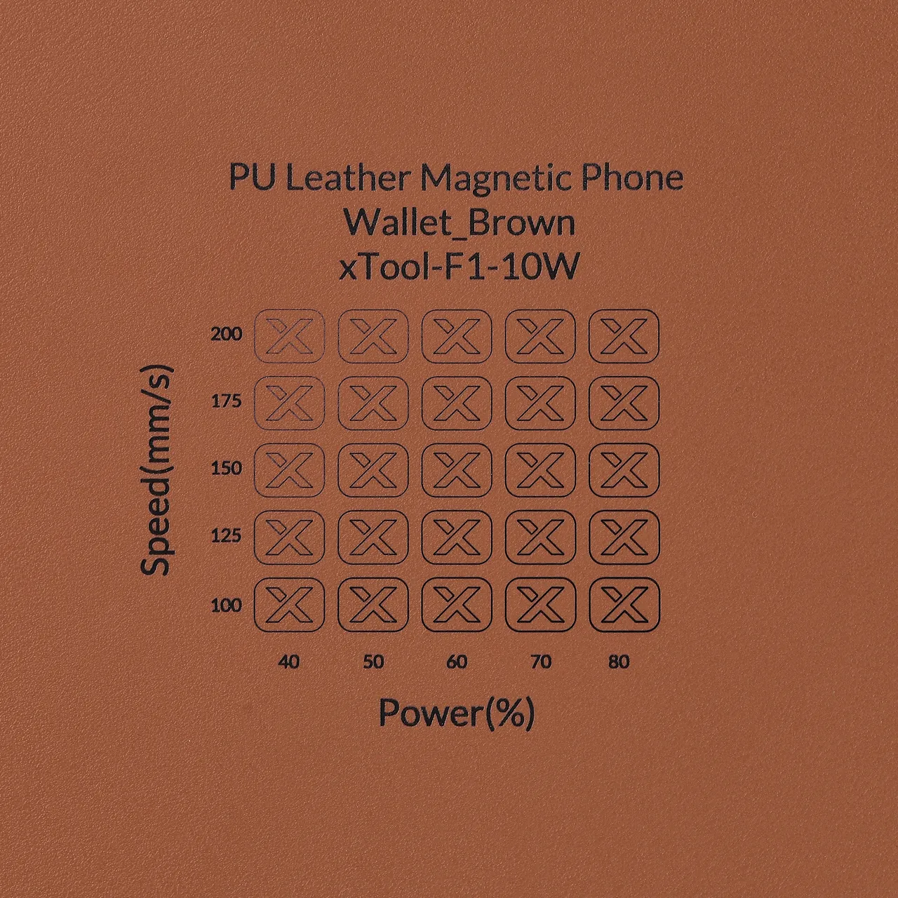Brown PU Leather test grid