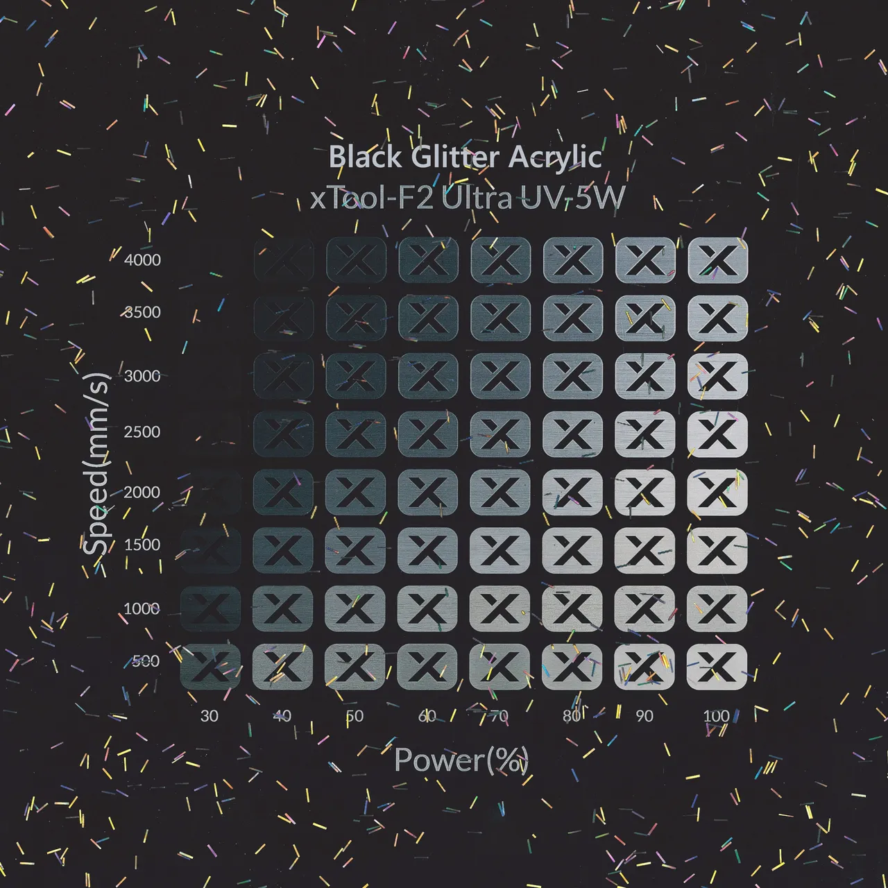 1/8"(3mm) Black Glitter Acrylic test grid