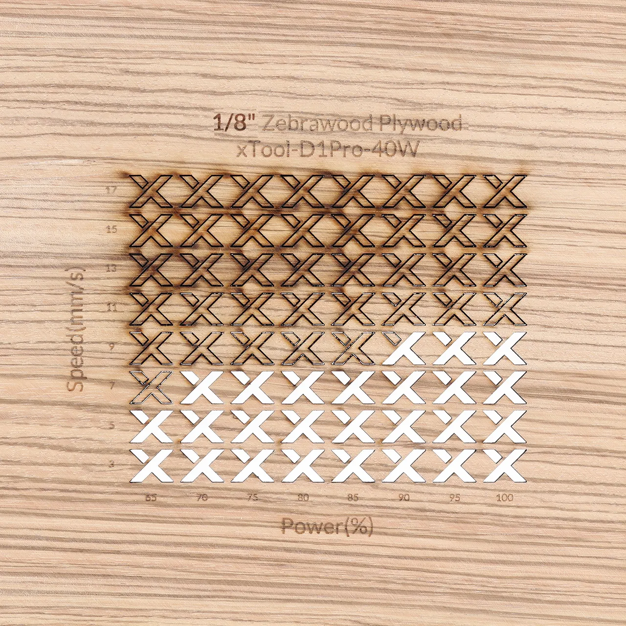 1/8"(3mm) Zebrawood Plywood test grid