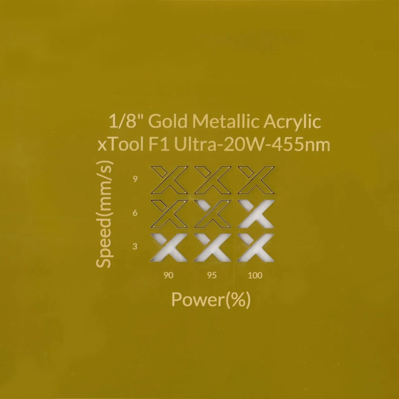 1/8"(3mm) Gold Metallic Acrylic test grid