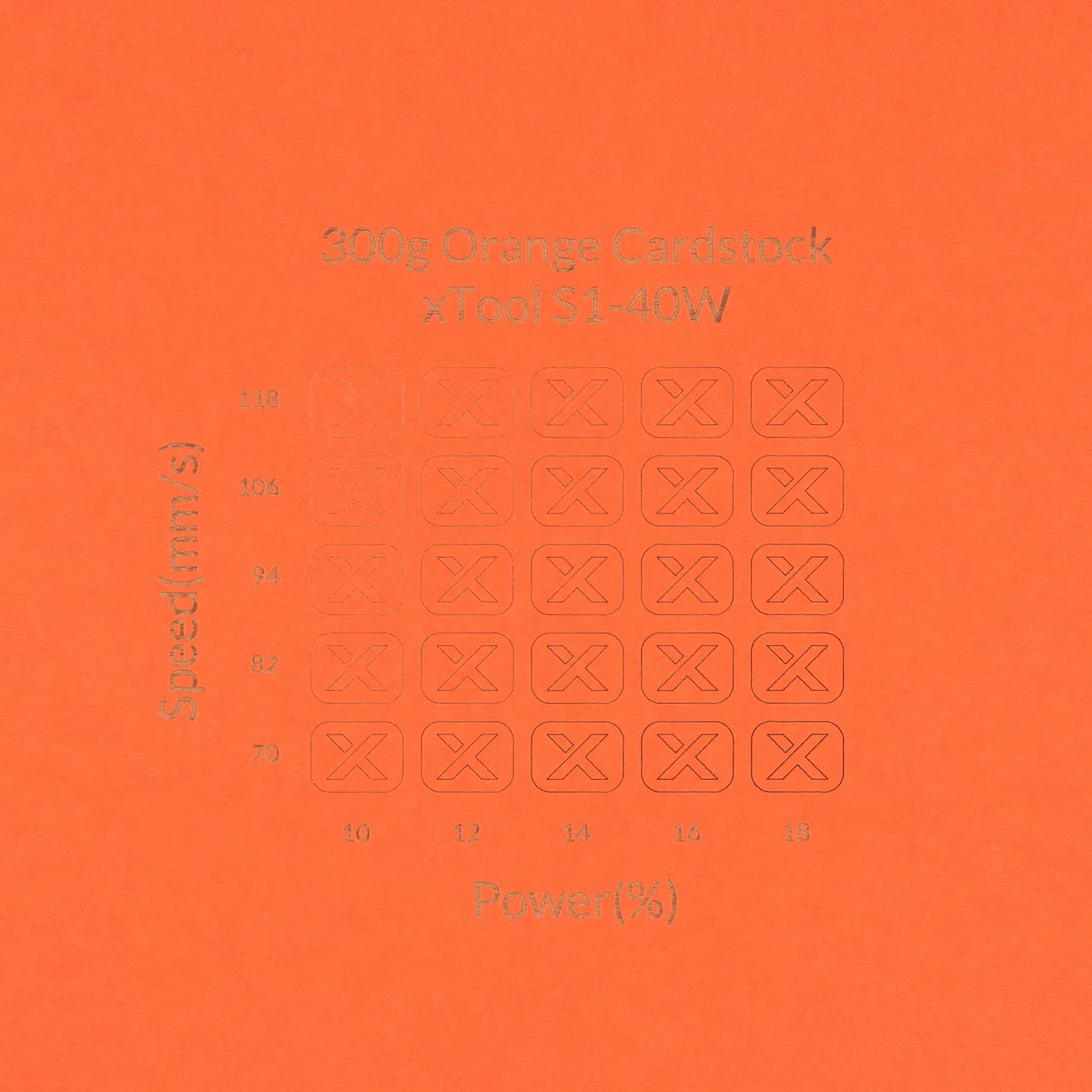 Orange Cardstock-9oz(300g) test grid