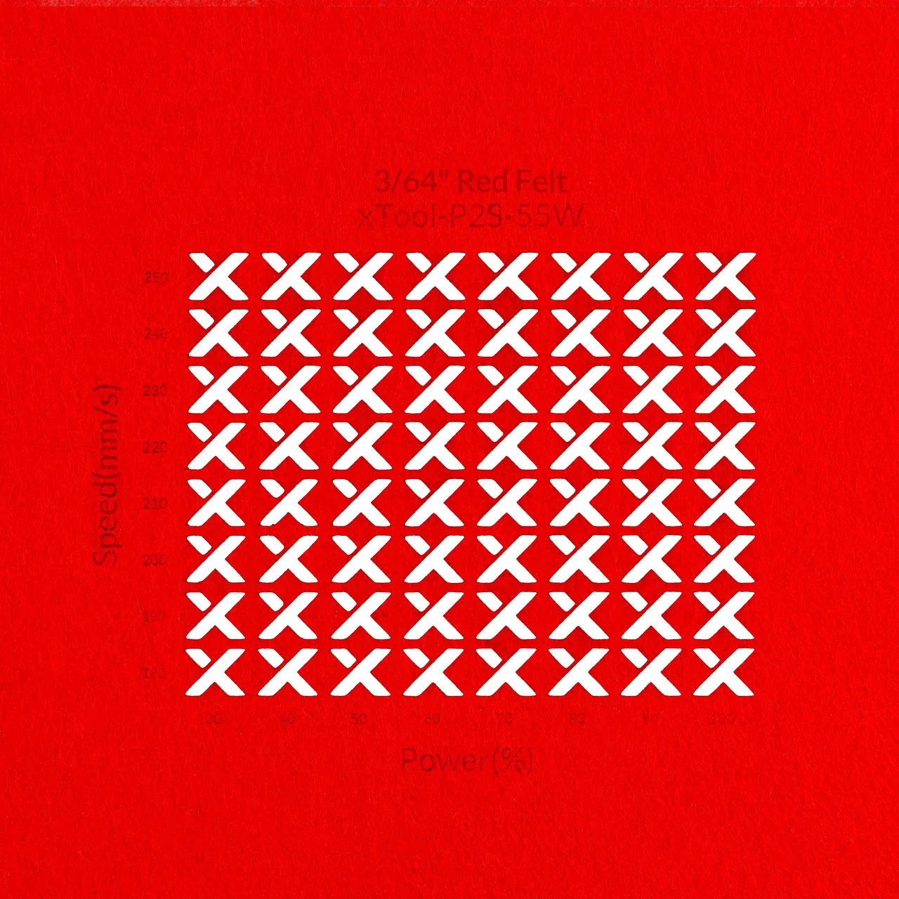 3/64"(1mm) Red Felt test grid