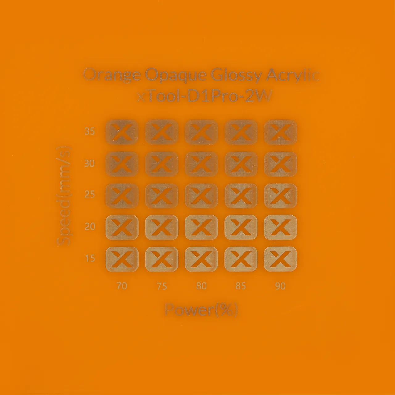 1/8"(3mm) Carrot Orange Acrylic test grid