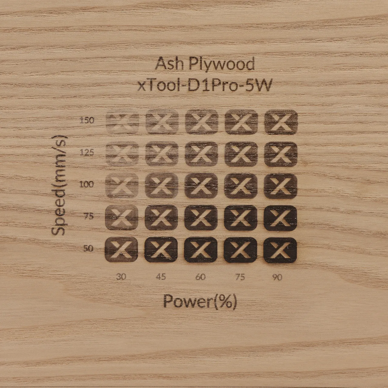 1/8"(3mm) Ash Plywood test grid