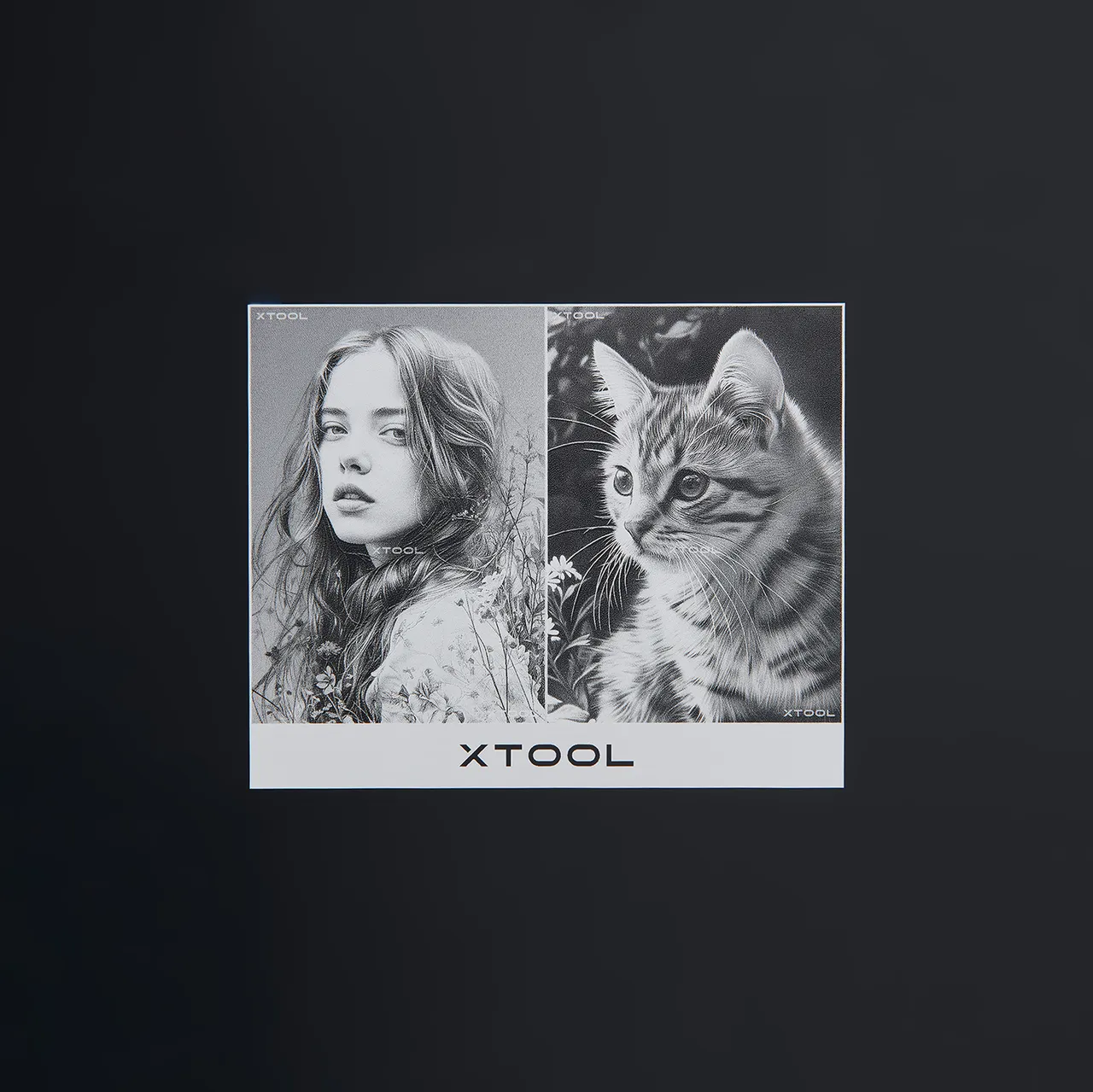 Frosted Black Metal Business Card test grid