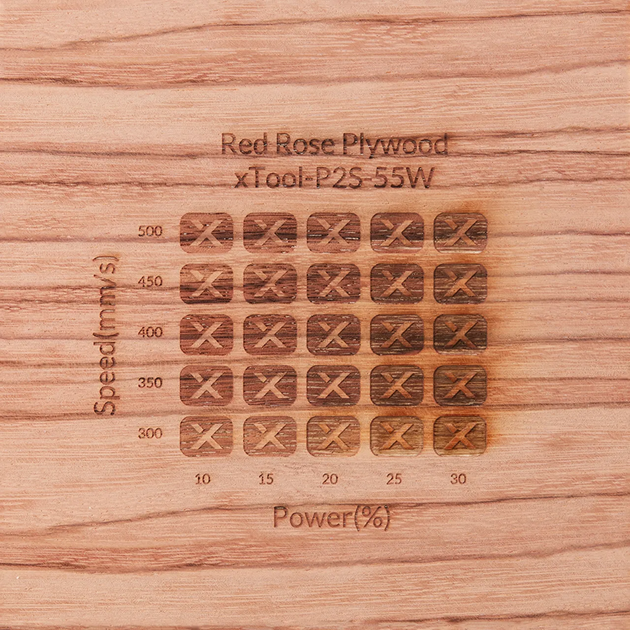 1/8"(3mm) Red Rose Plywood test grid