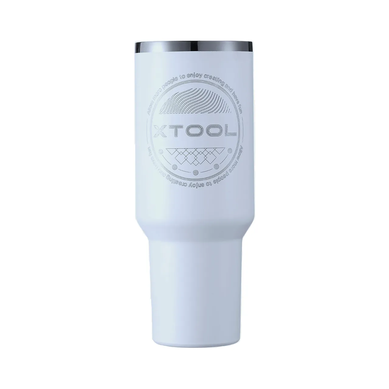 40oz(1183ml) Light Blue Grey to Silver Tumbler with Removable Handle test grid