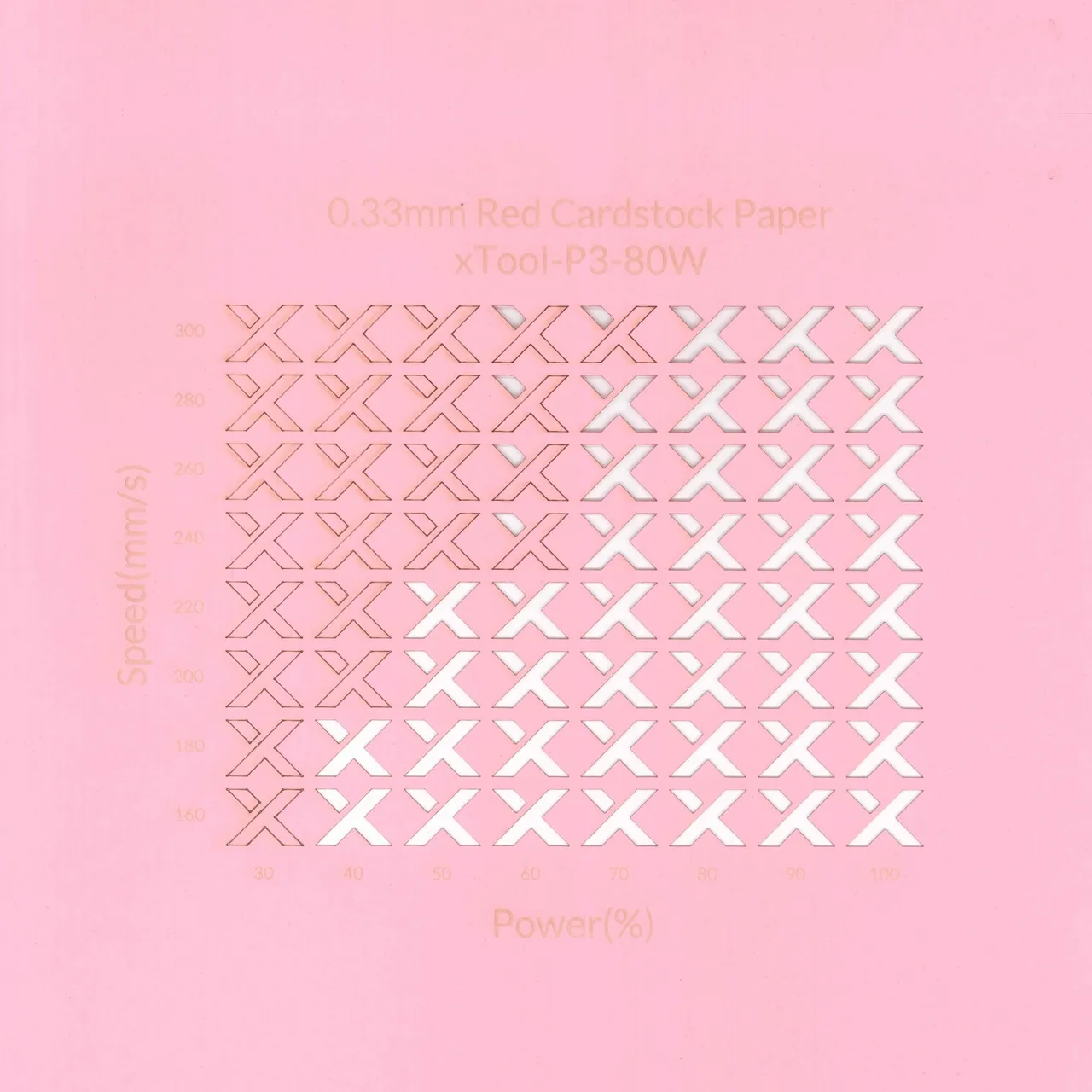 1/77"(0.33mm) Red Cardstock Paper test grid
