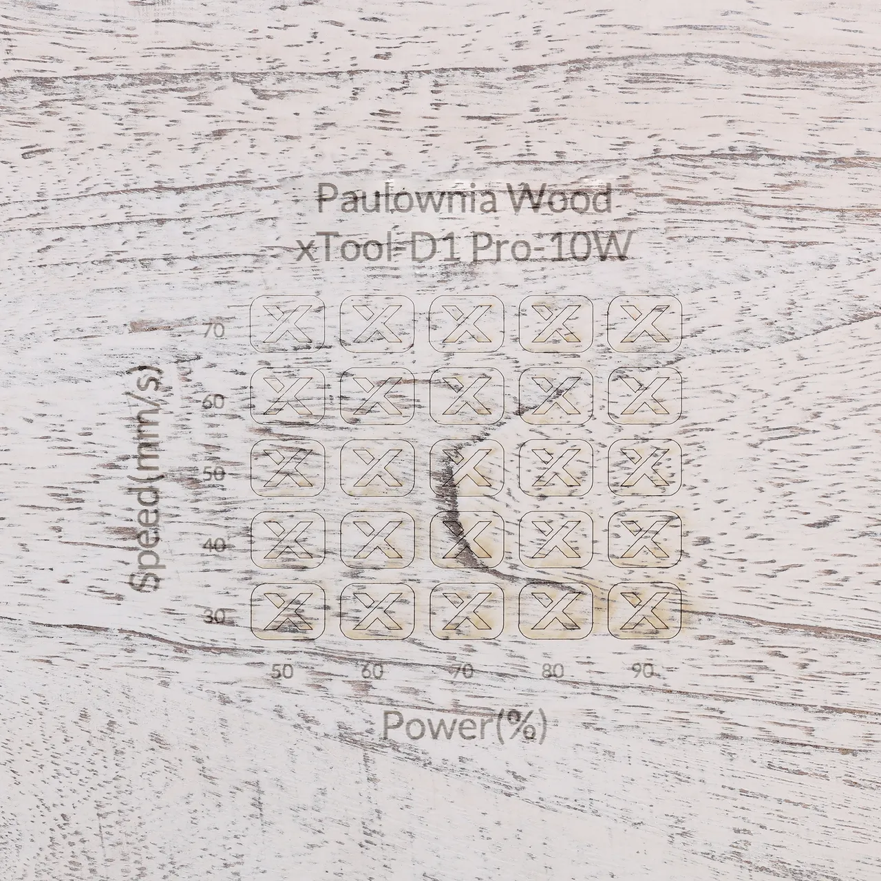 Distressed White Painted Paulownia Wood test grid
