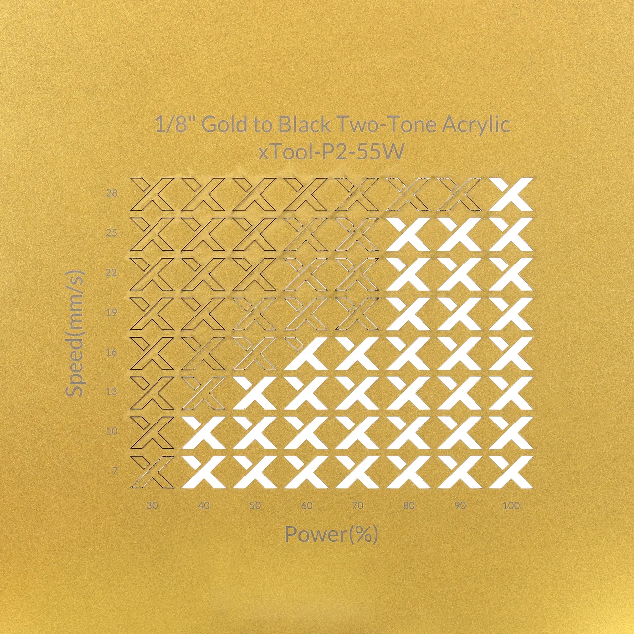 1/8"(3mm) Gold to Black Two-Tone Acrylic test grid