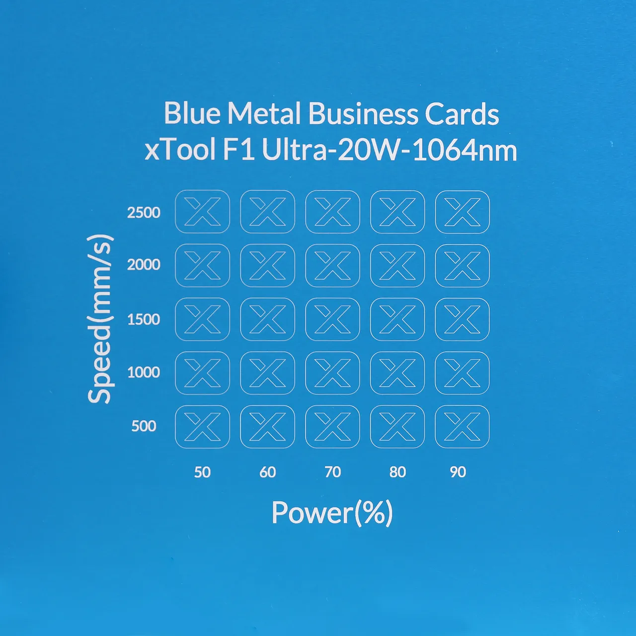 Blue Metal Business Card test grid