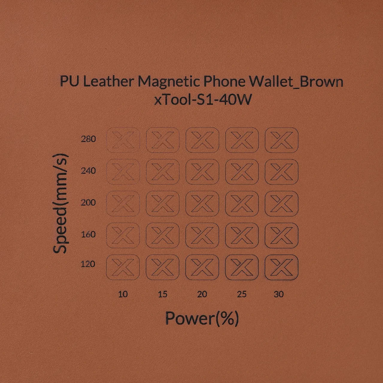 Brown PU Leather test grid