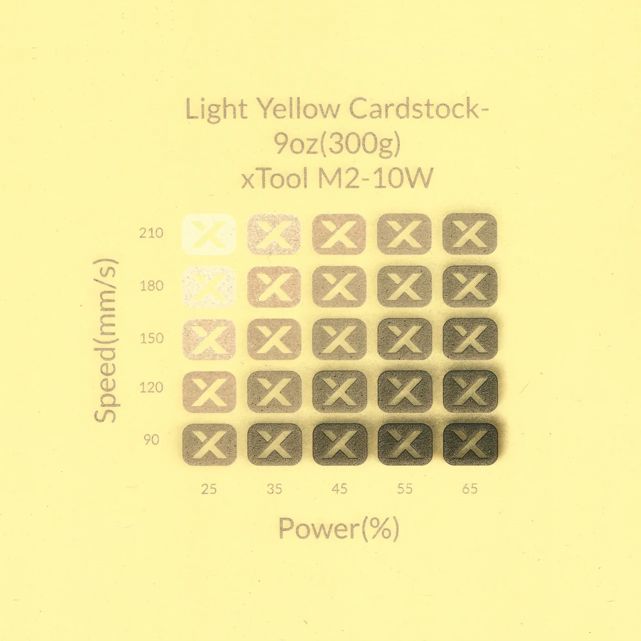 Light Yellow Cardstock-9oz(300g) test grid