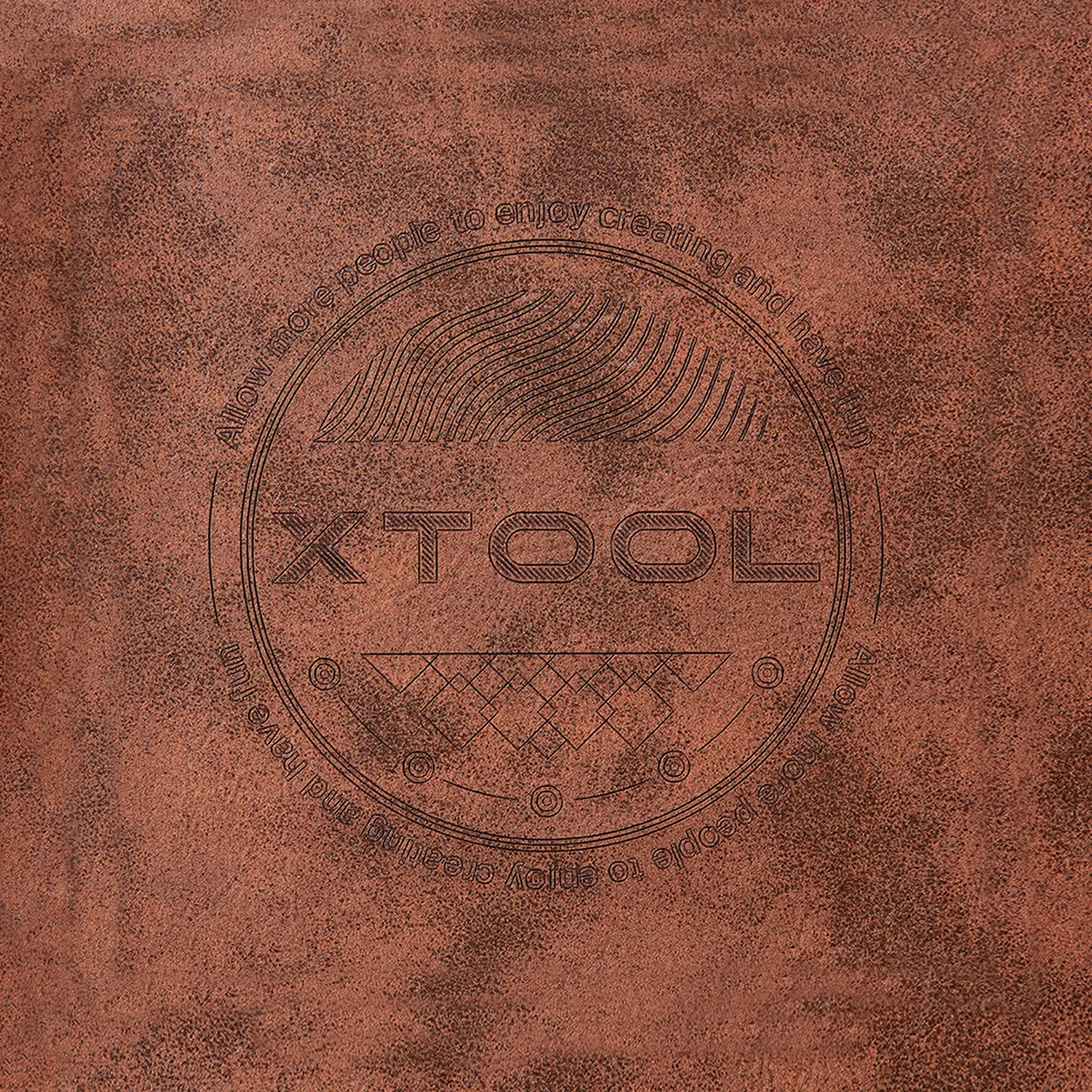 Vintage Brown to Black Laserable PU Leather test grid