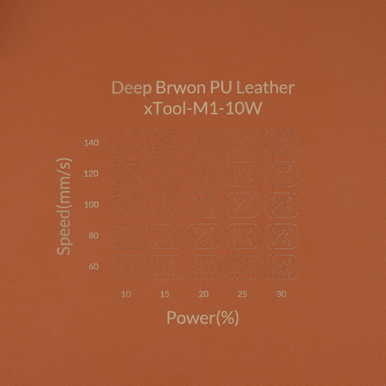 Deep Brown PU Leather test grid