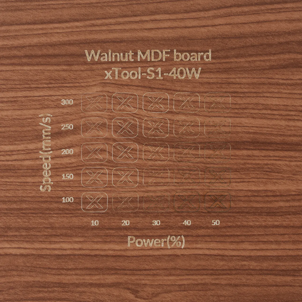 1/8"(3mm) Faux Walnut MDF Board test grid