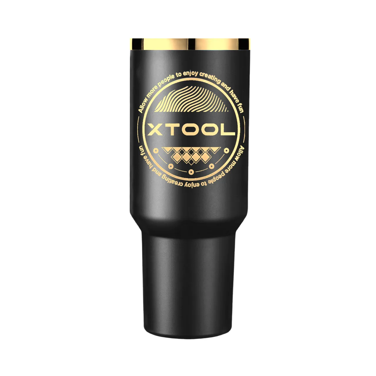 40oz(1183ml) Black to Gold Tumbler with Removable Handle test grid