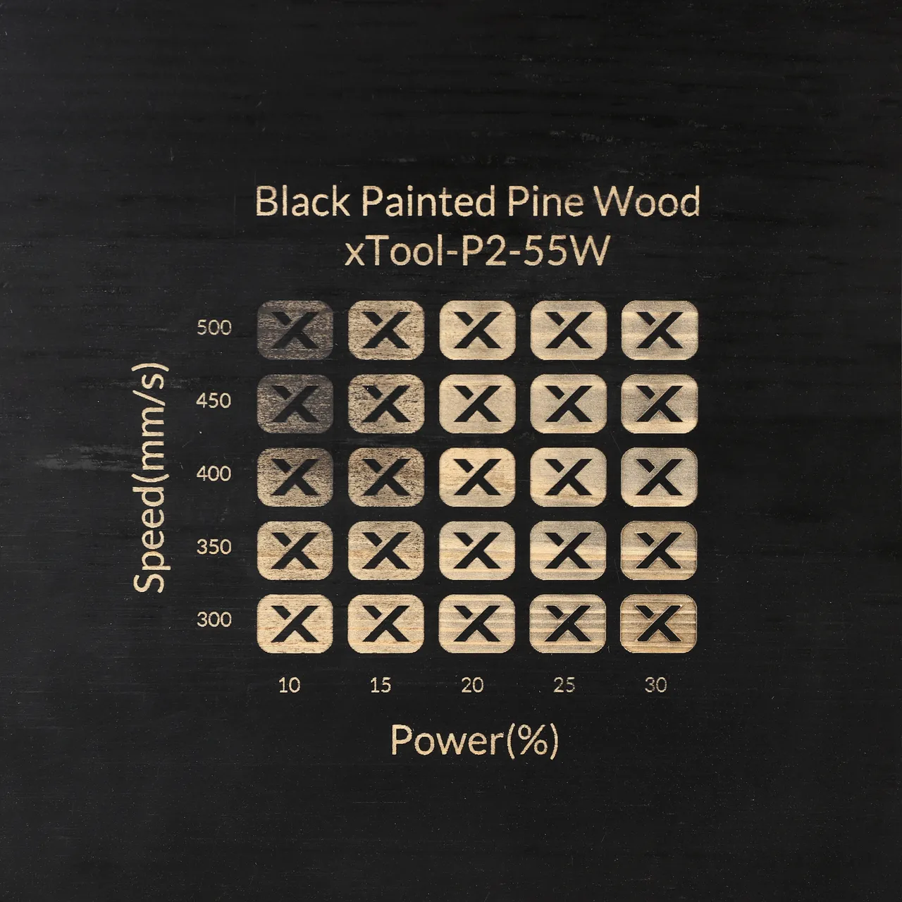 Black Painted Pine Wood test grid