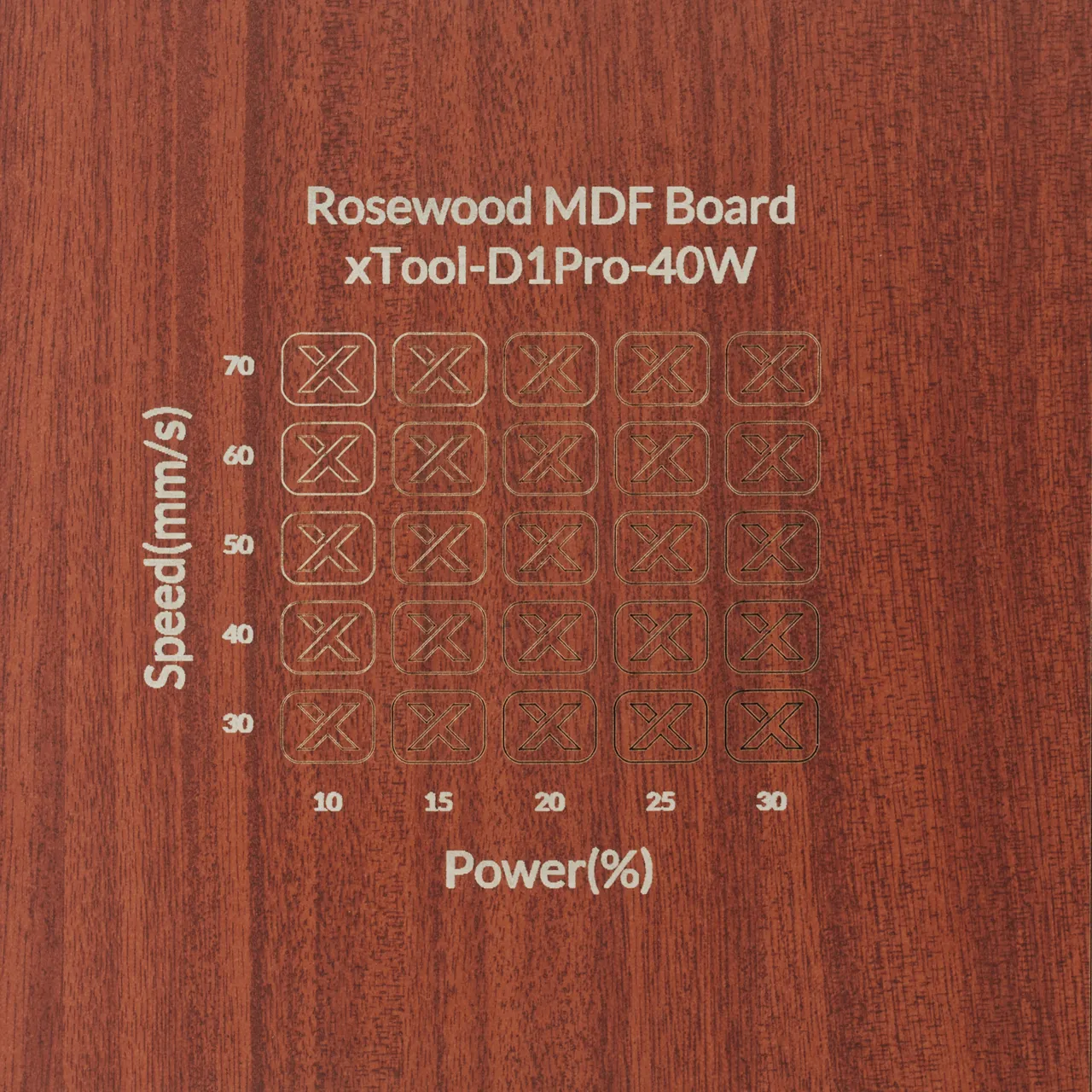 1/8"(3mm) Faux Rosewood MDF Board test grid