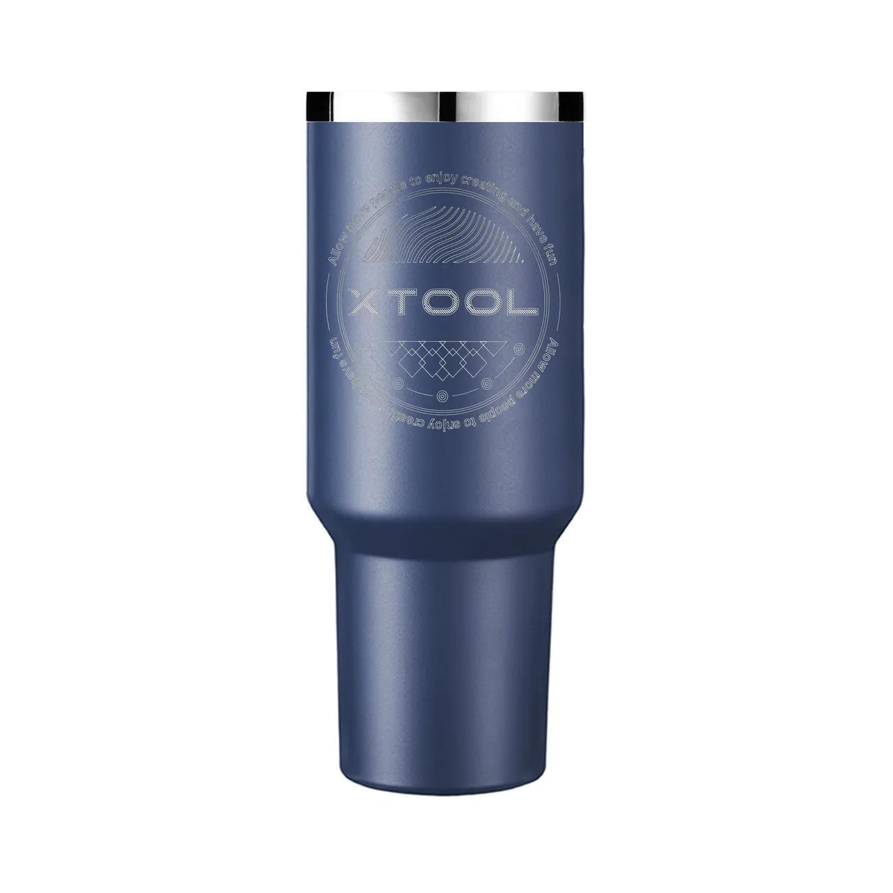 Navy To Silver Stainless Steel Tumbler with Handle(40oz) test grid