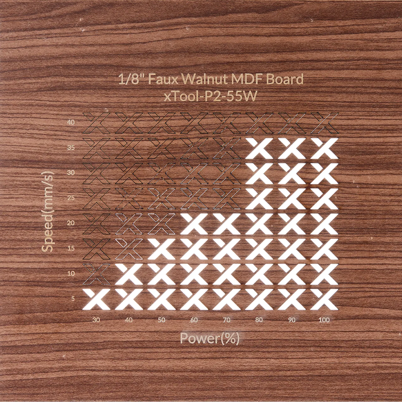 1/8"(3mm) Faux Walnut MDF Board test grid