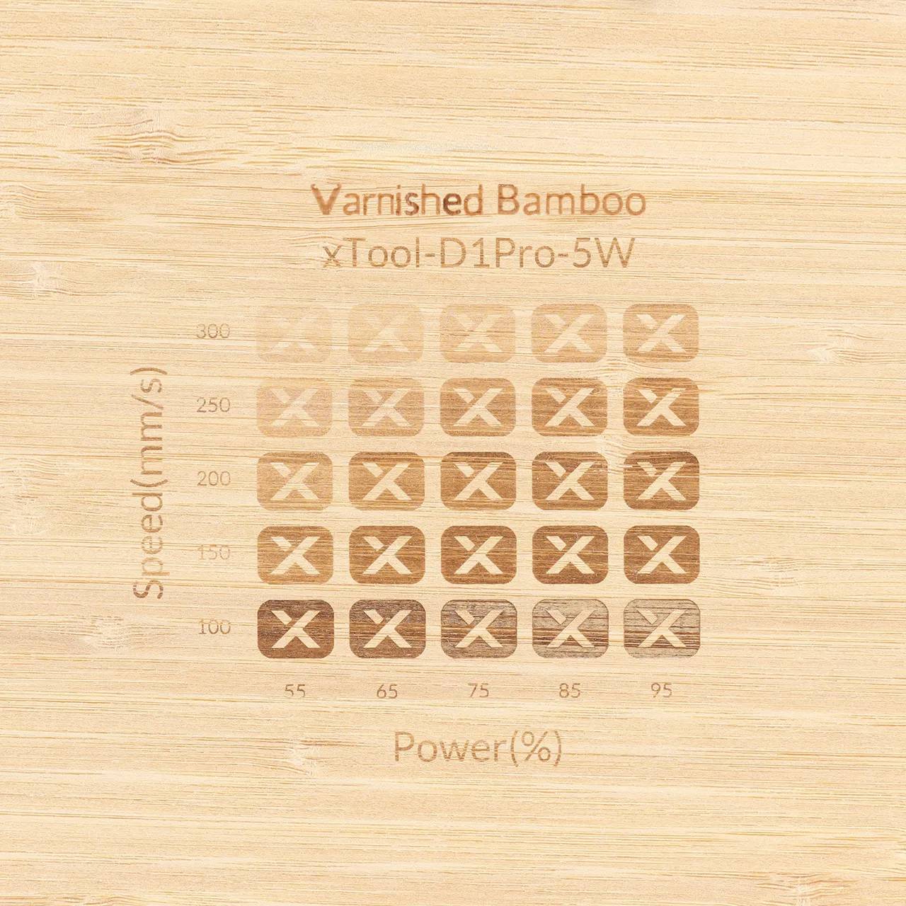 Bamboo Cutting Board with Cutout Handle test grid
