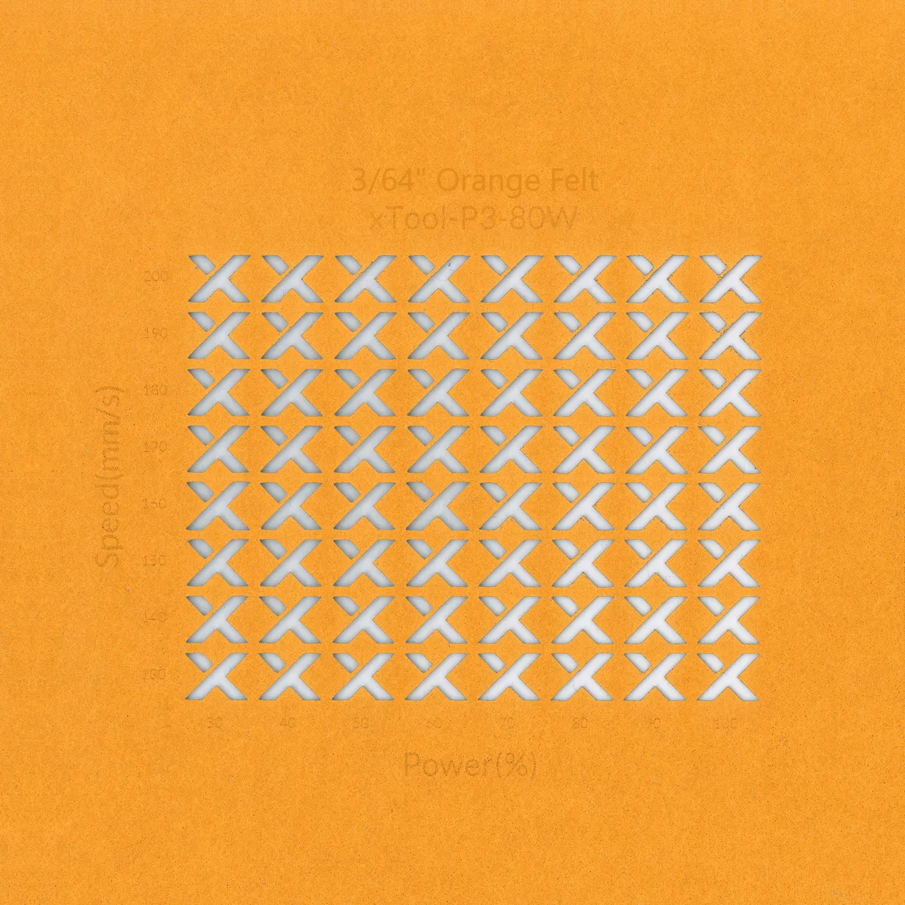 3/64"(1mm) Orange Felt test grid