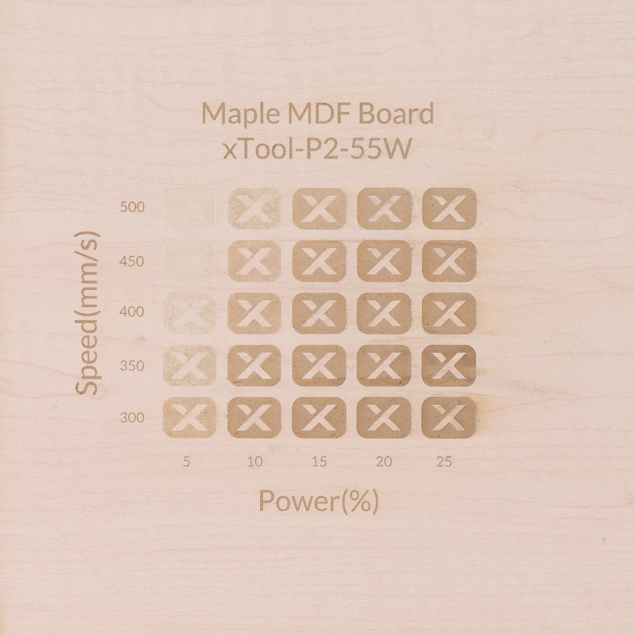 1/8"(3mm) Faux Maple MDF Board test grid