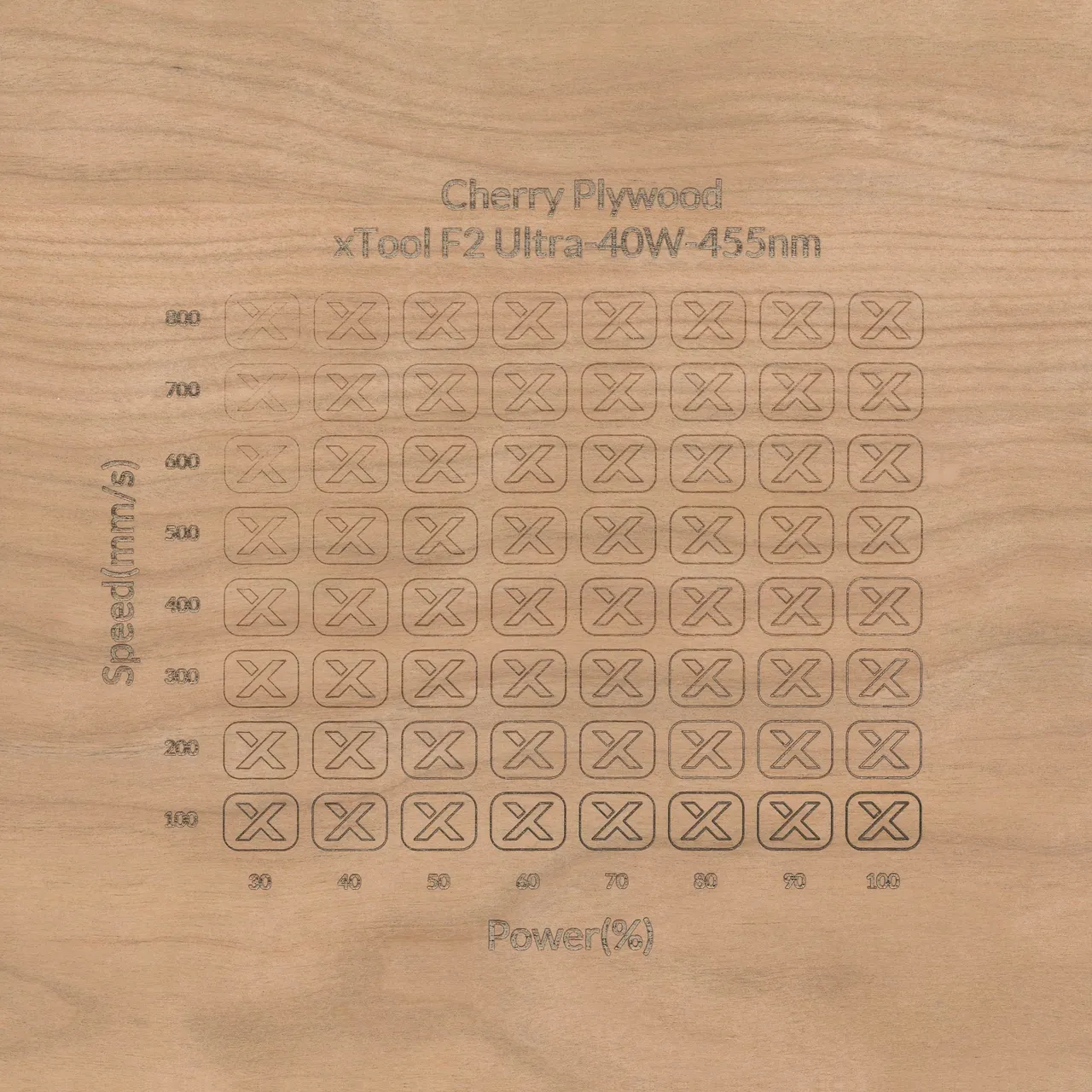 1/8"(3mm) Cherry Plywood test grid