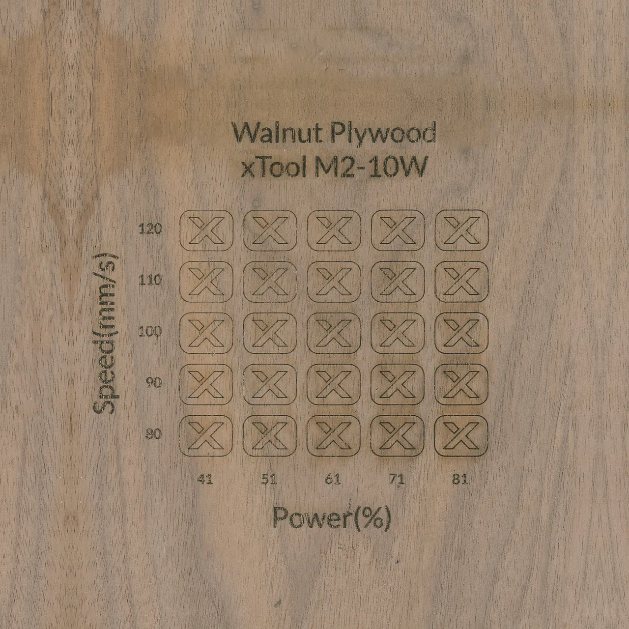1/4"(6mm) Walnut Plywood test grid