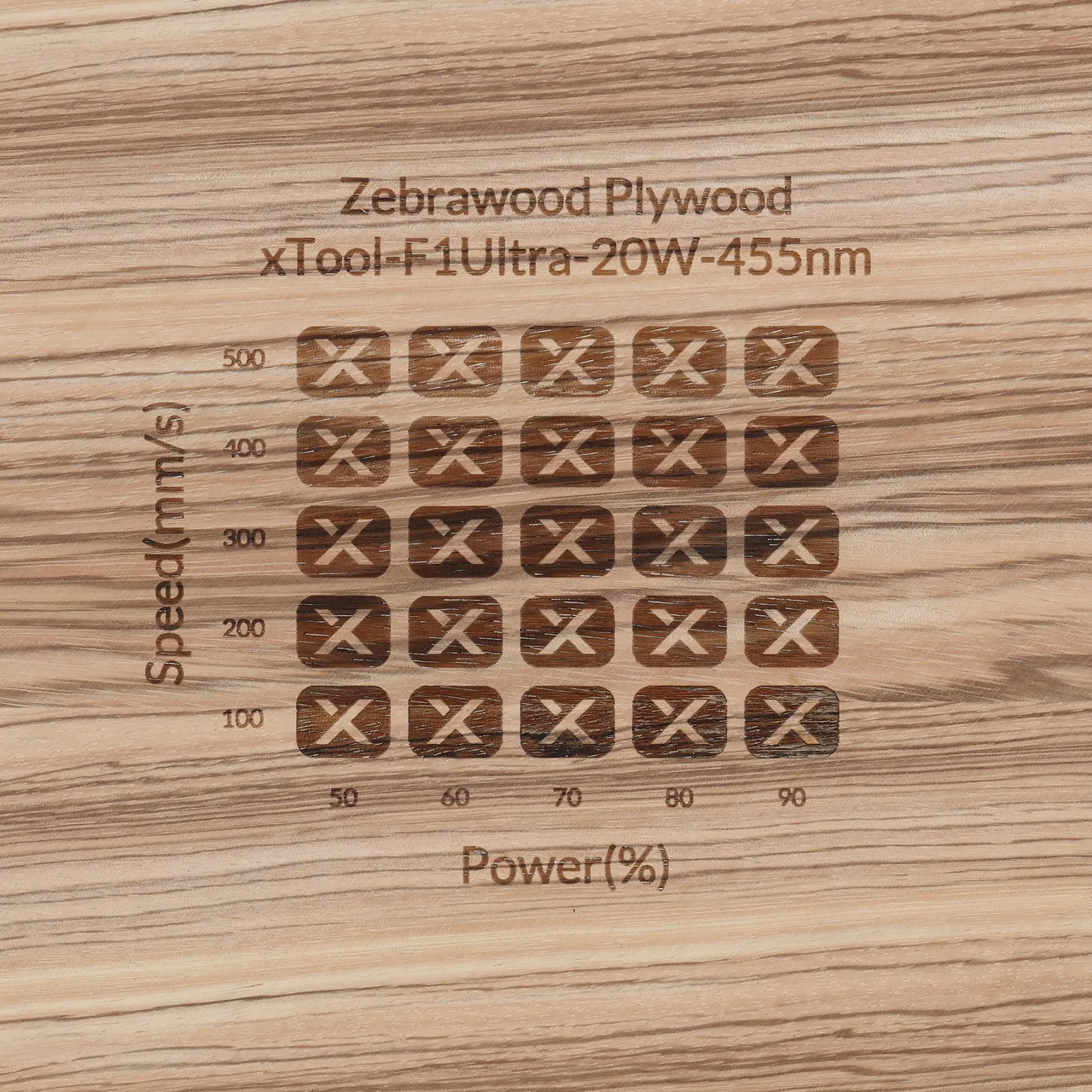1/8"(3mm) Zebrawood Plywood test grid