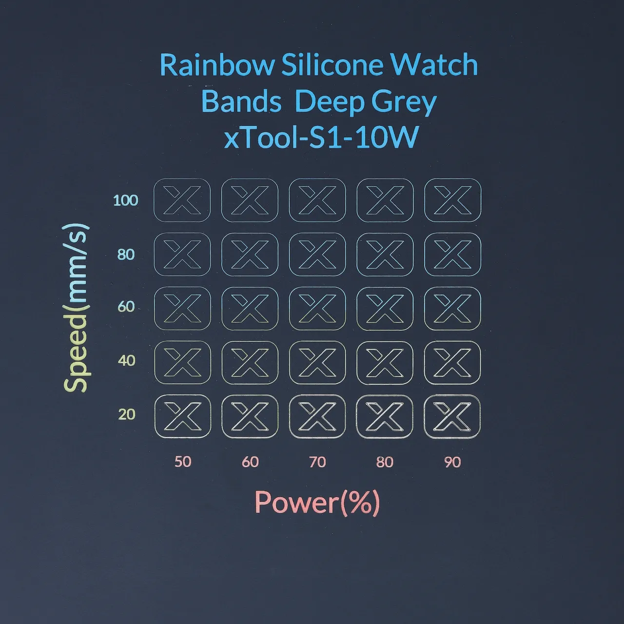 Rainbow Silicone Watch Bands Deep Grey test grid