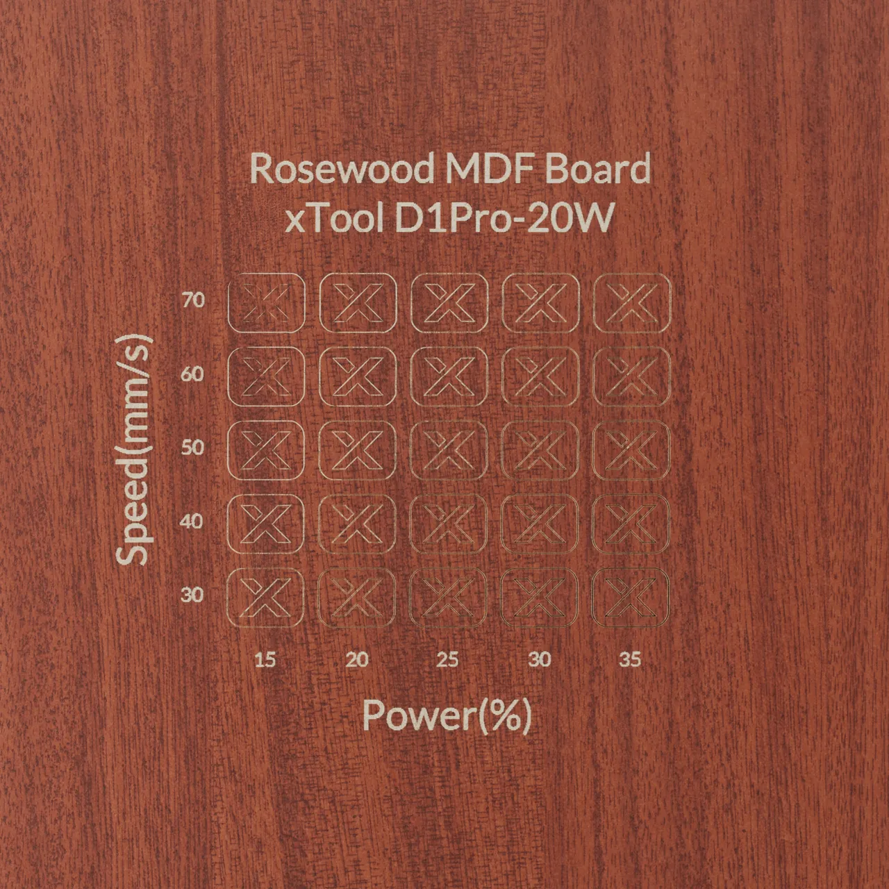 1/8"(3mm) Faux Rosewood MDF Board test grid