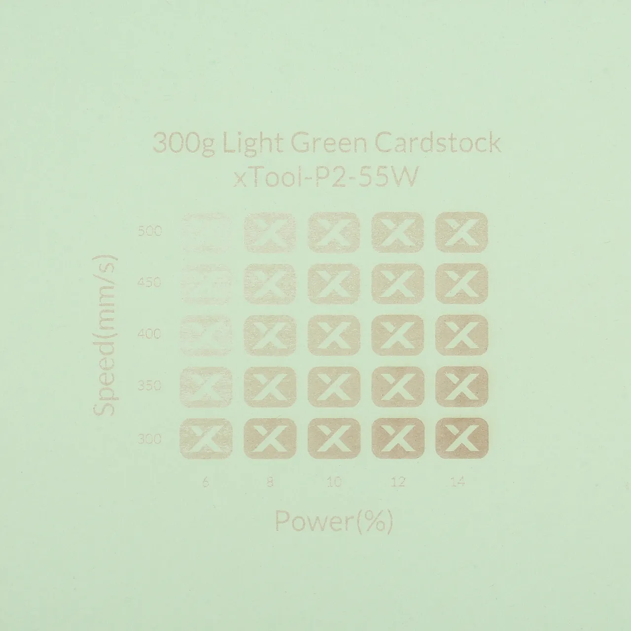 Light Green Cardstock-9oz(300g) test grid