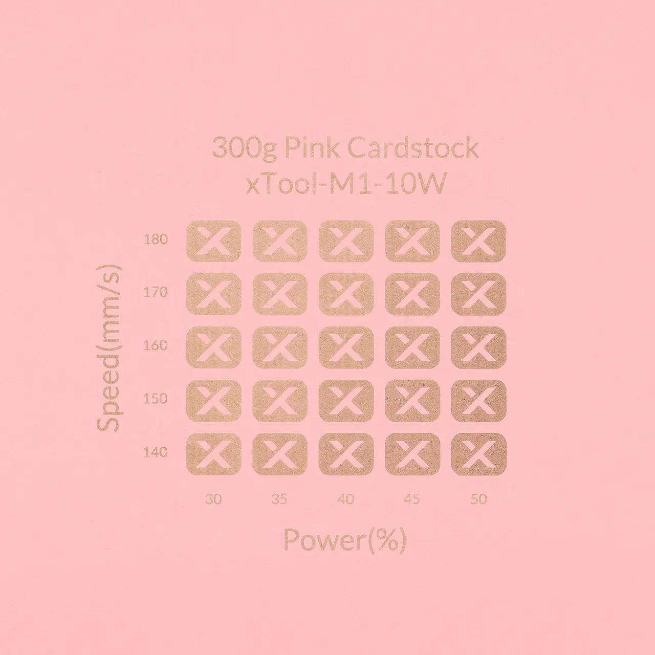 Pink Cardstock-9oz(300g) test grid