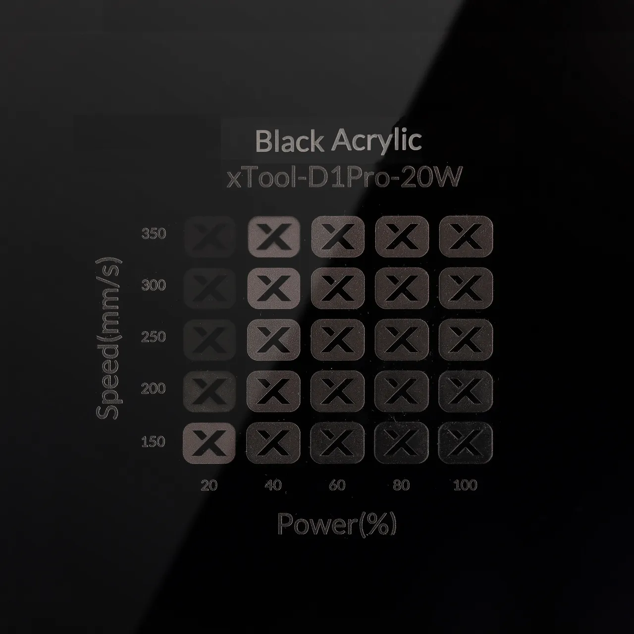 1/4"(6mm) Black Acrylic test grid