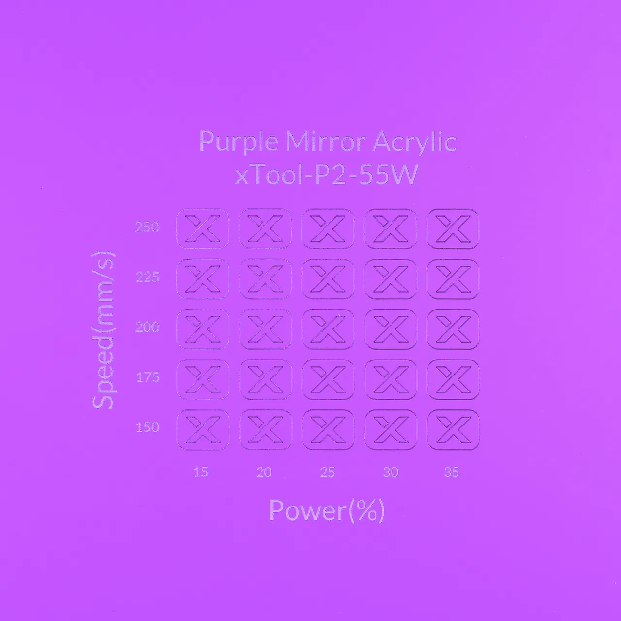 1/8"(3mm) Purple Mirror Acrylic test grid