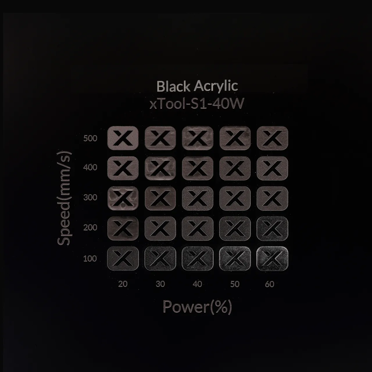 5/16"(8mm) Black Acrylic test grid