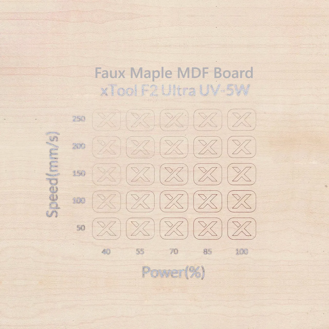 1/8"(3mm) Faux Maple MDF Board test grid