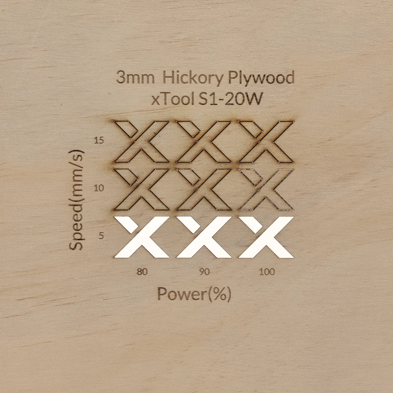 1/8"(3mm) Hickory Plywood test grid