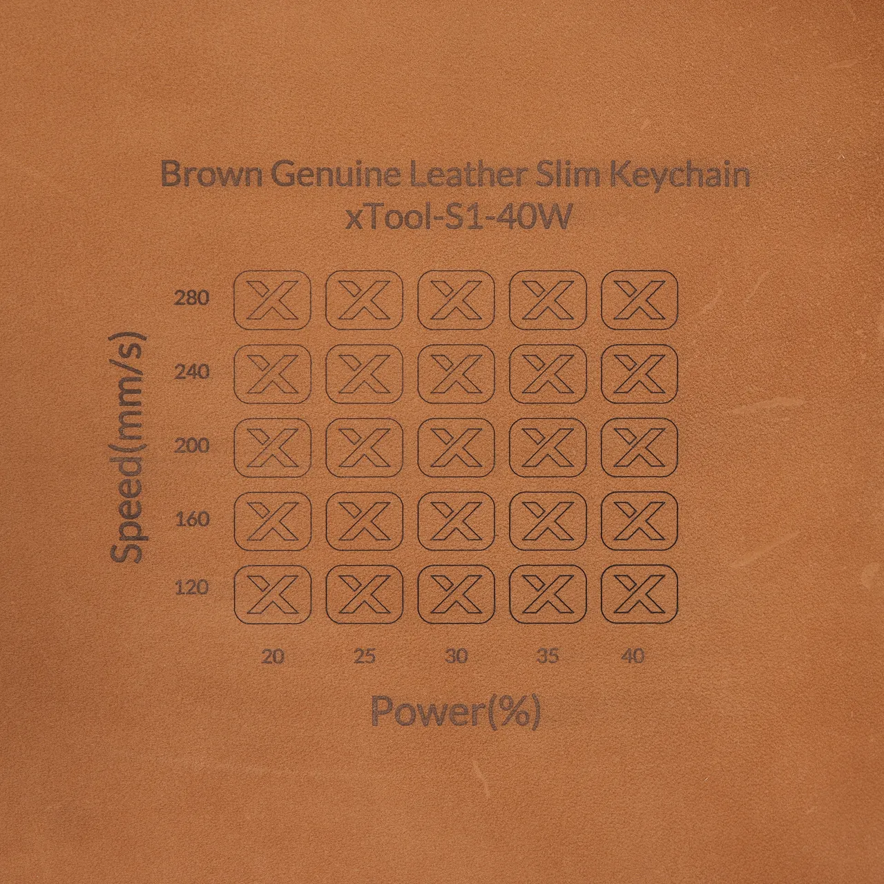 Brown Top Grain Cowhide Leather test grid