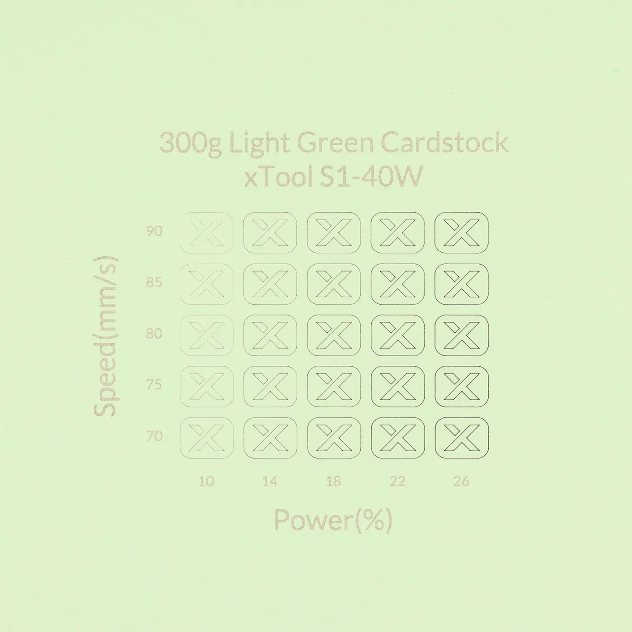 Light Green Cardstock-9oz(300g) test grid