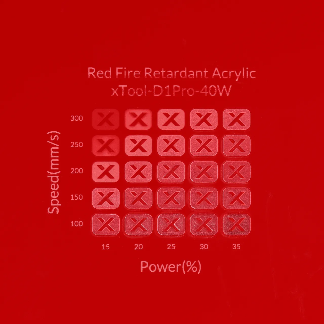 1/8"(3mm) Red Fire Retardant Acrylic test grid