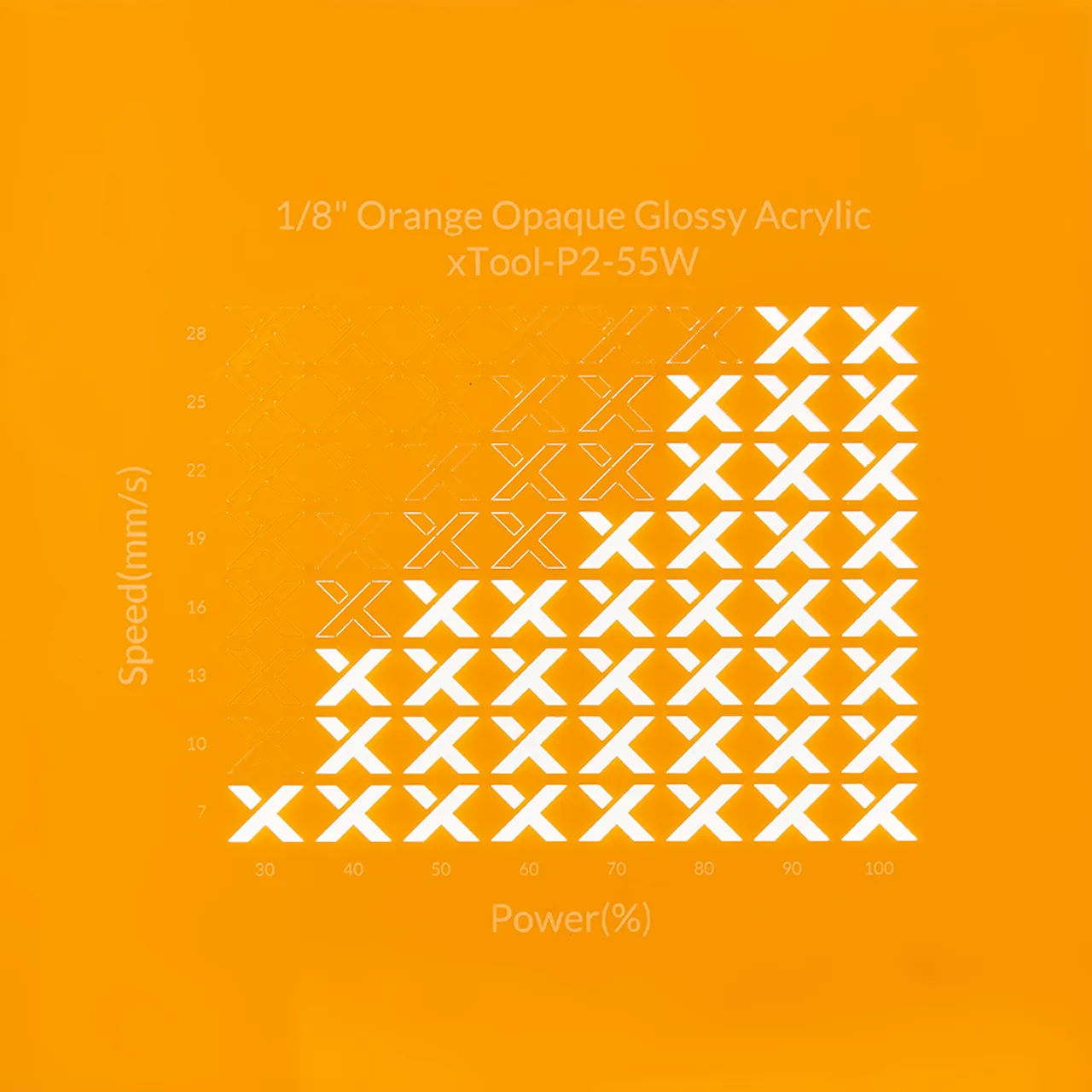 1/8"(3mm) Carrot Orange Acrylic test grid