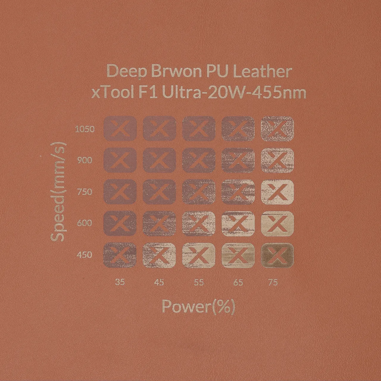 Deep Brown PU Leather test grid