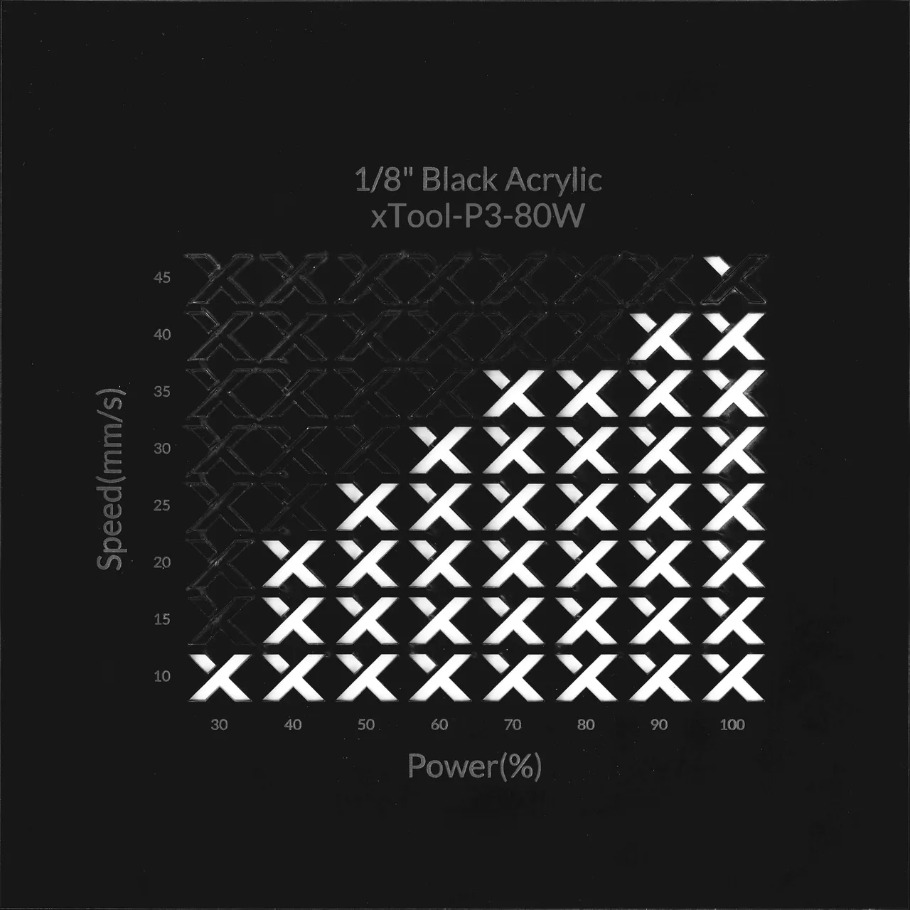 1/8"(3mm) Black Acrylic test grid