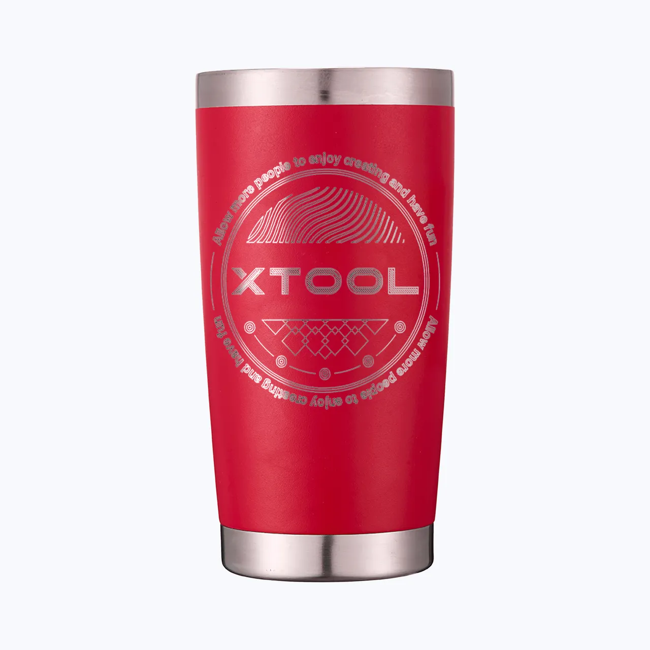 20oz(600ml) Harvest Red Tumbler kit with Handle test grid