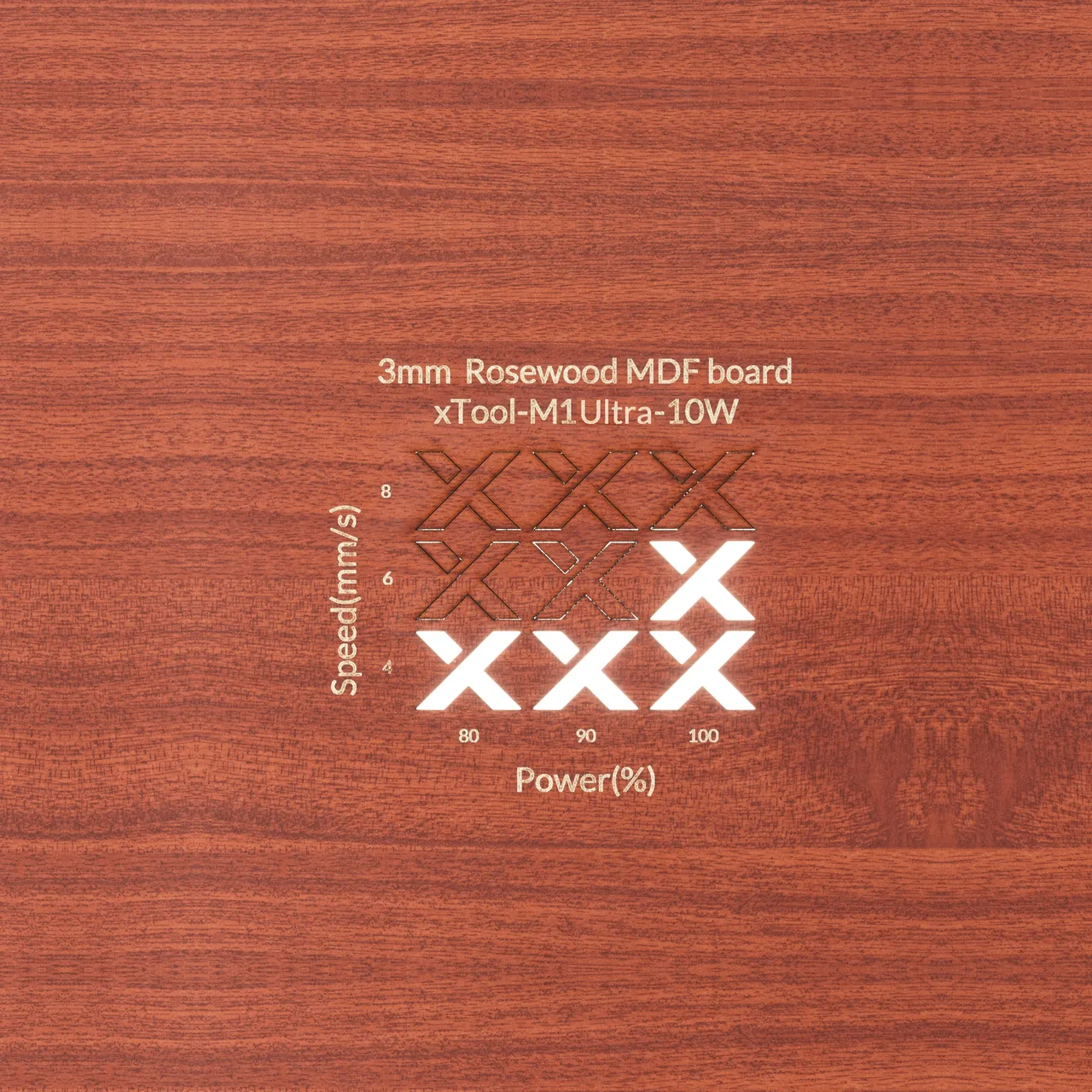 1/8"(3mm) Faux Rosewood MDF Board test grid
