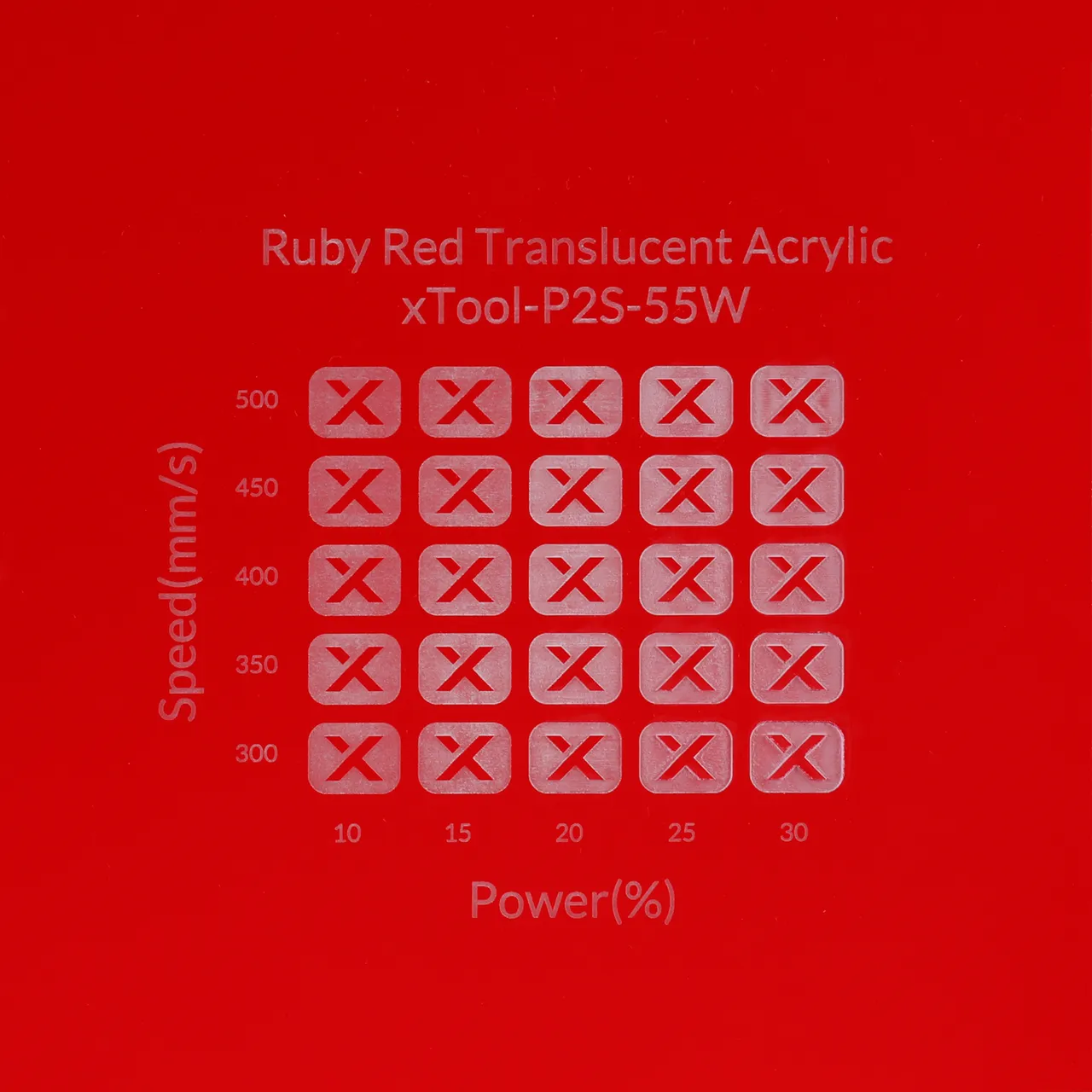 1/8"(3mm) Ruby Red Translucent Acrylic test grid
